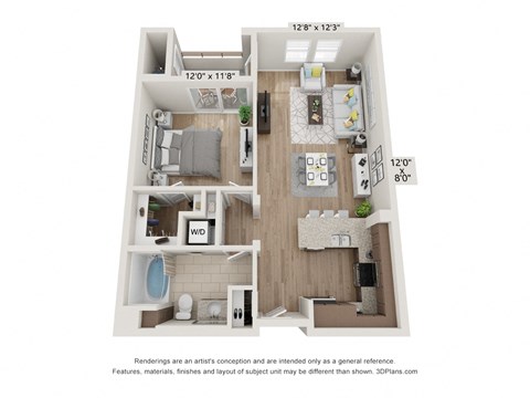 Main Street Village Irvine, CA Lassen Floor Plan 759 SF